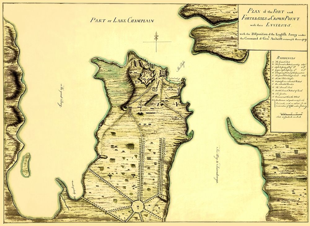 Fort Fortresses at Crown Point - 1759 art print by Unknown for $57.95 CAD