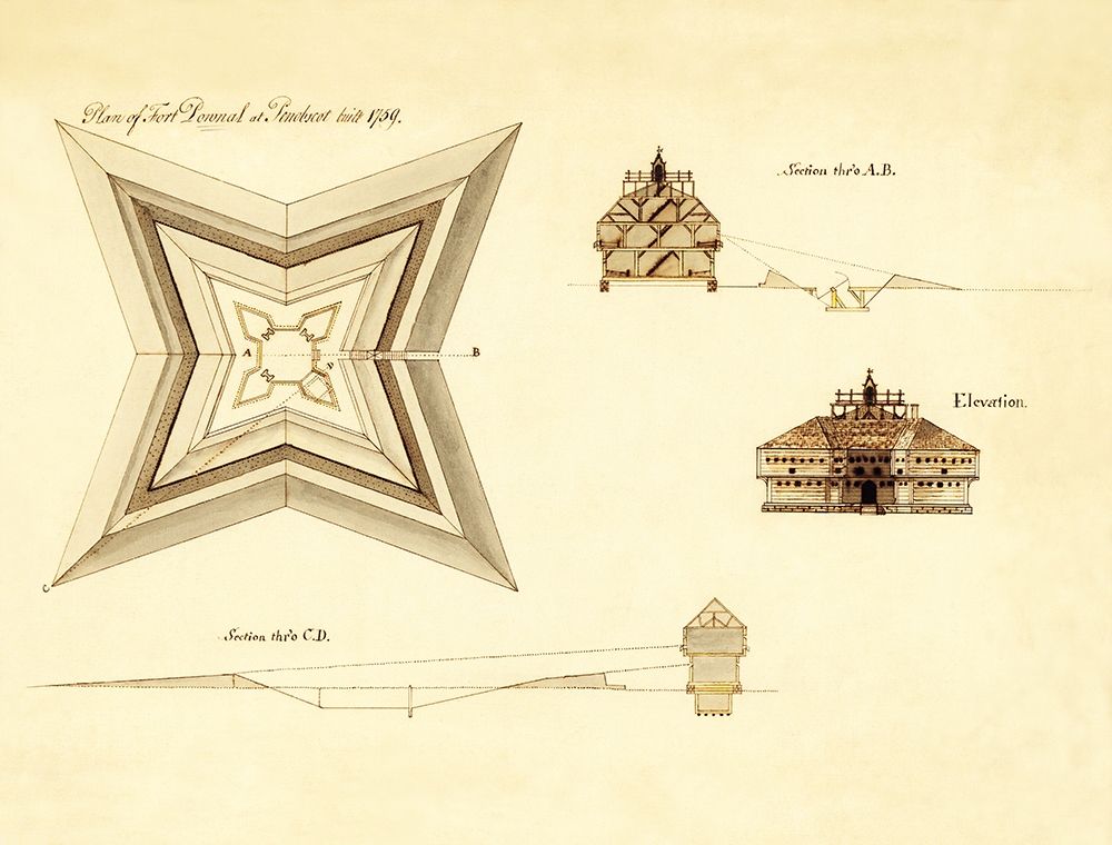 Fort Pownal at Penobscot - 1759 art print by Unknown for $57.95 CAD