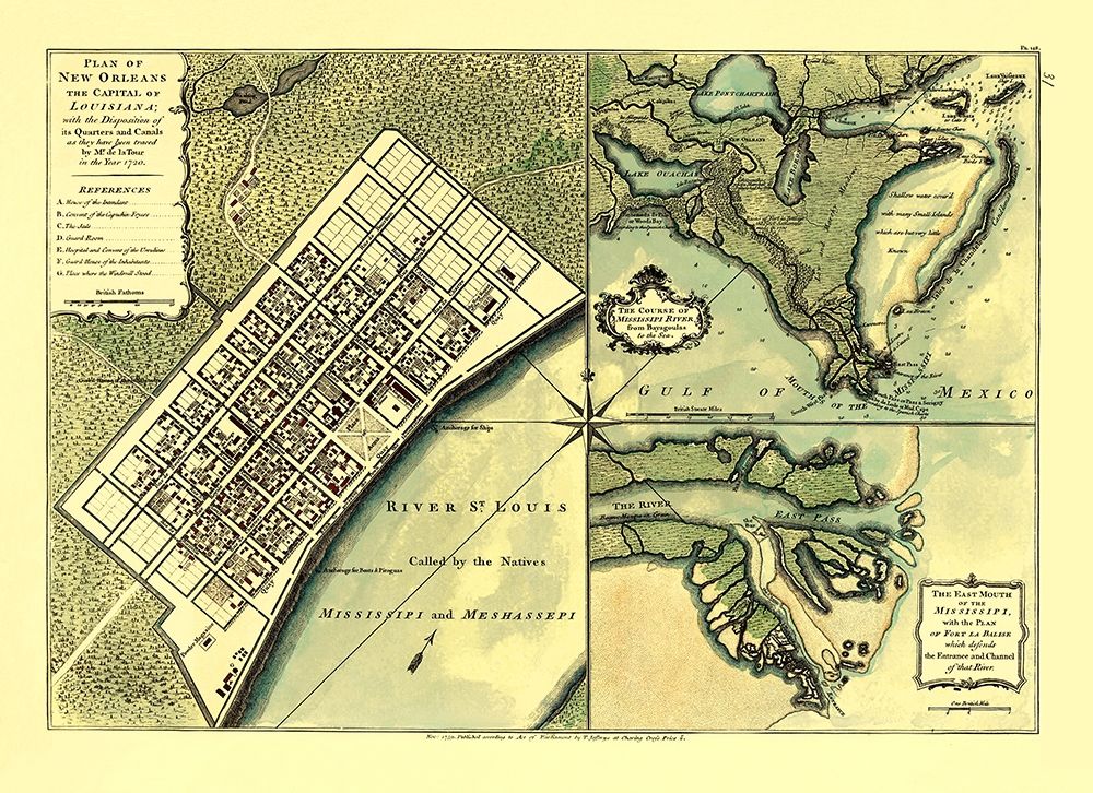 New Orleans Louisiana - Jefferys 1720 art print by Jefferys for $57.95 CAD