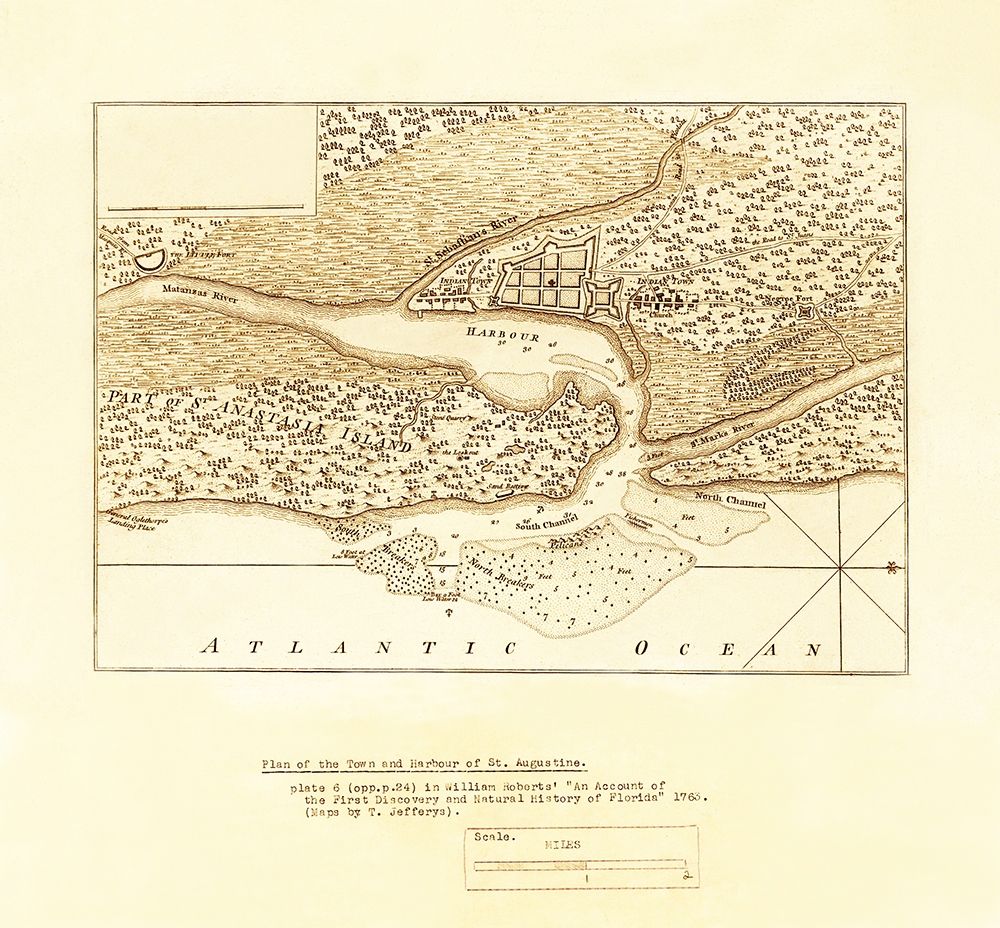 Harbour of St Augustine - Jefferys 1763 art print by Jefferys for $57.95 CAD