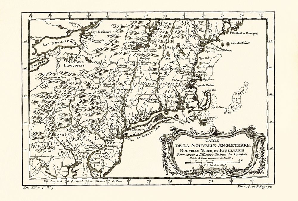 New England New York Pennsylvania - 1757 art print by Unknown for $57.95 CAD