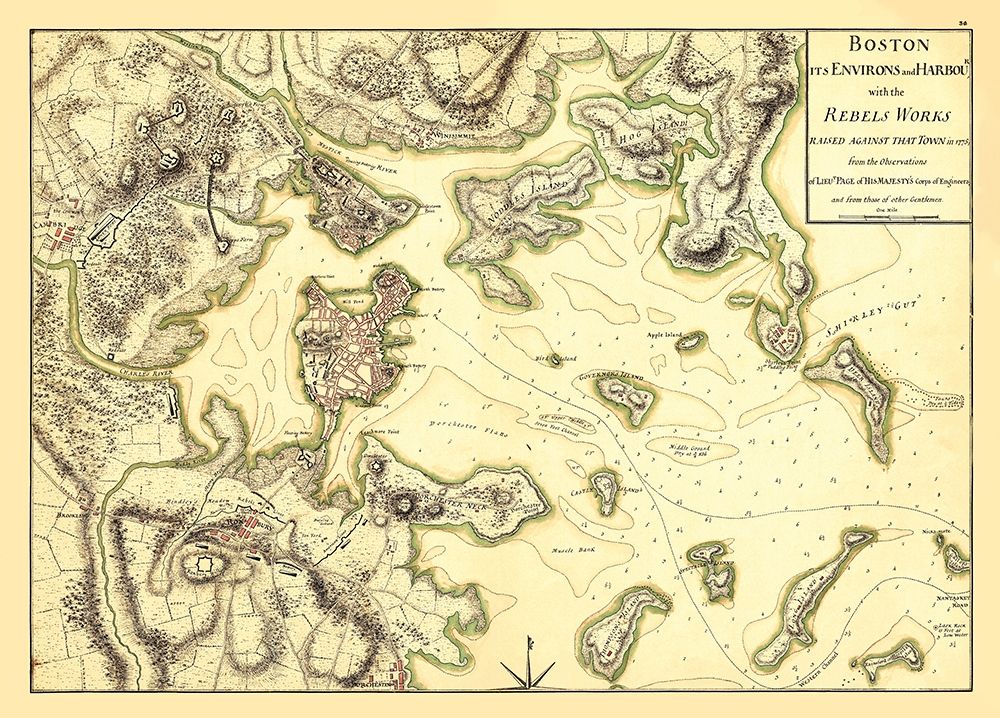 Boston Environs and Harbour - Page 1775 art print by Page for $57.95 CAD