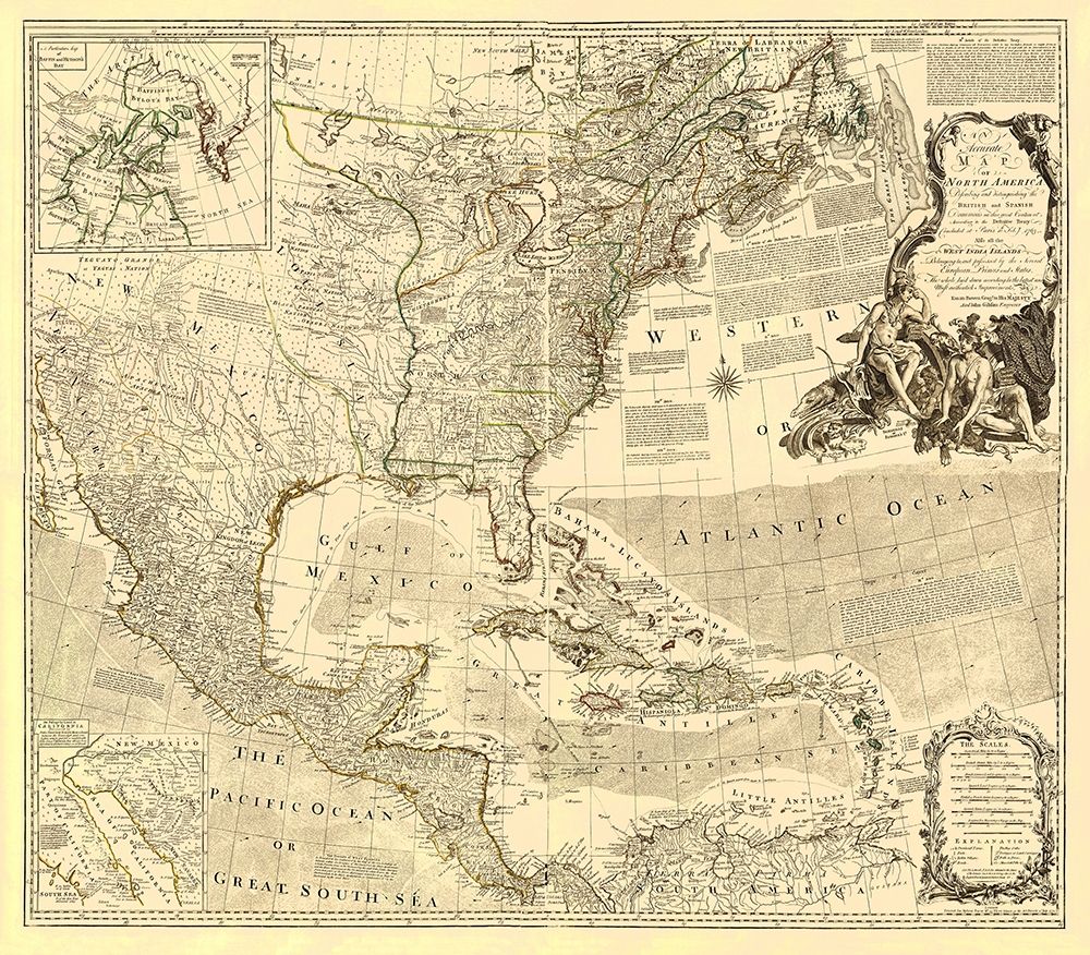 North America with British and Spanish Dominions art print by Unknown for $57.95 CAD