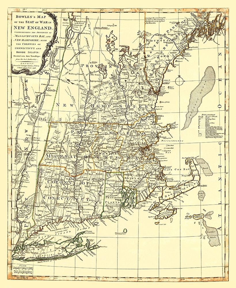 New England Seat of War - Bowles 1776 art print by Bowles for $57.95 CAD