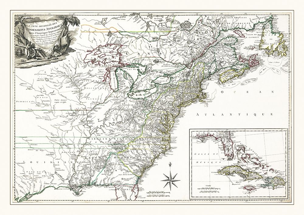 English Possessions in North America - 1763 art print by Unknown for $57.95 CAD