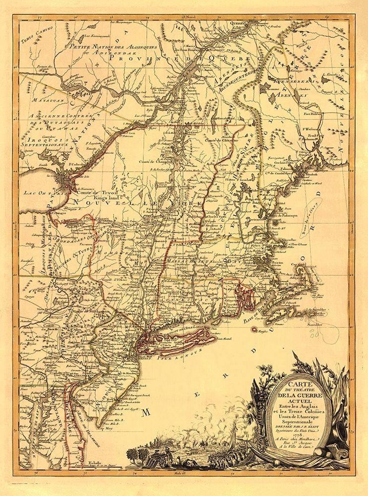 Theatre War English with Thirteen Colonies art print by Eliot for $57.95 CAD