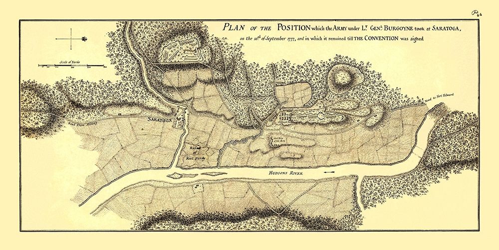 Position Burgoyne Took at Saratoga -  1777 art print by Unknown for $57.95 CAD