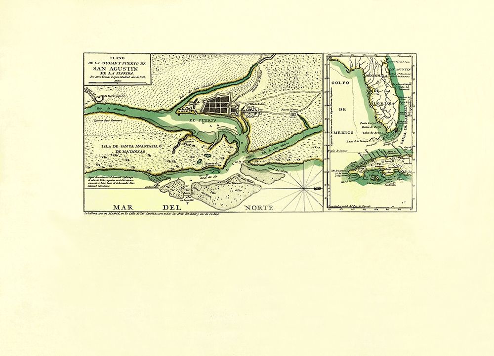 Port of St Augustine in Florida - Lopez 1783 art print by Lopez for $57.95 CAD
