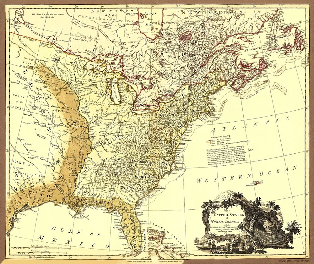 United States British with Spanish Territories art print by Faden for $57.95 CAD