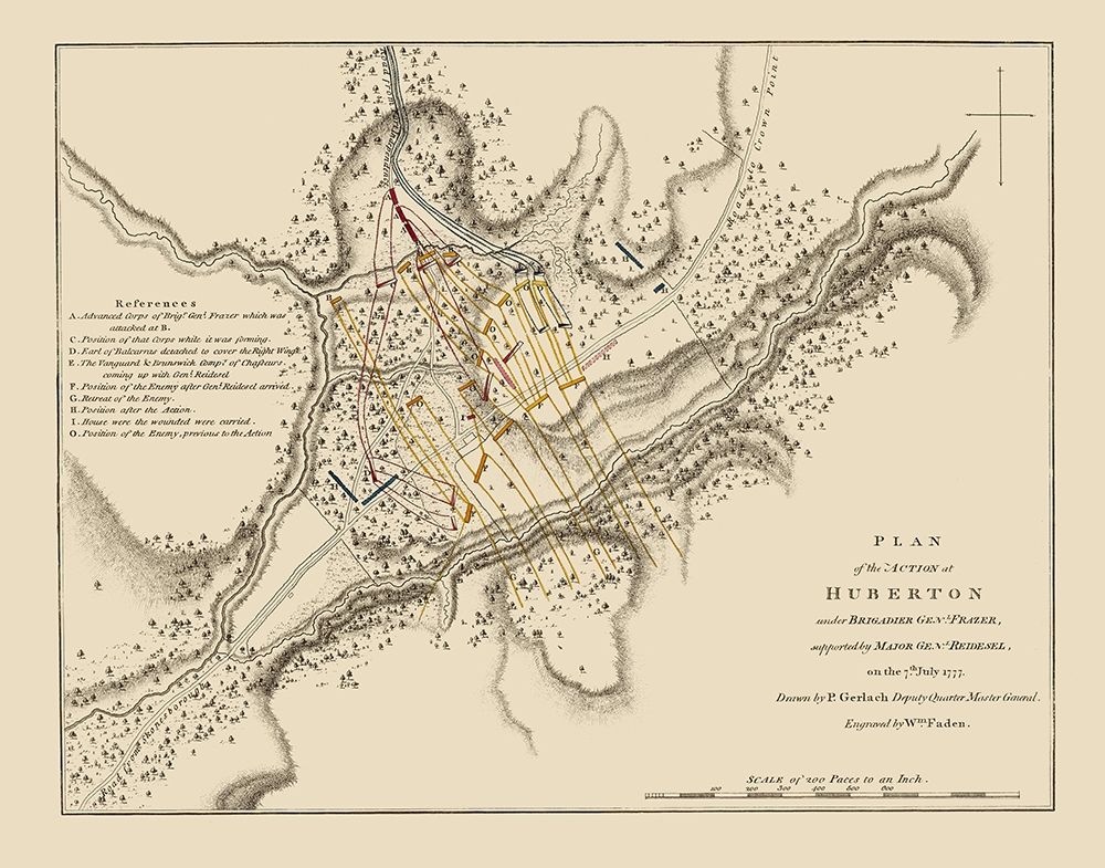 Action at Huberton Vermont - Gerlach 1777 art print by Gerlach for $57.95 CAD