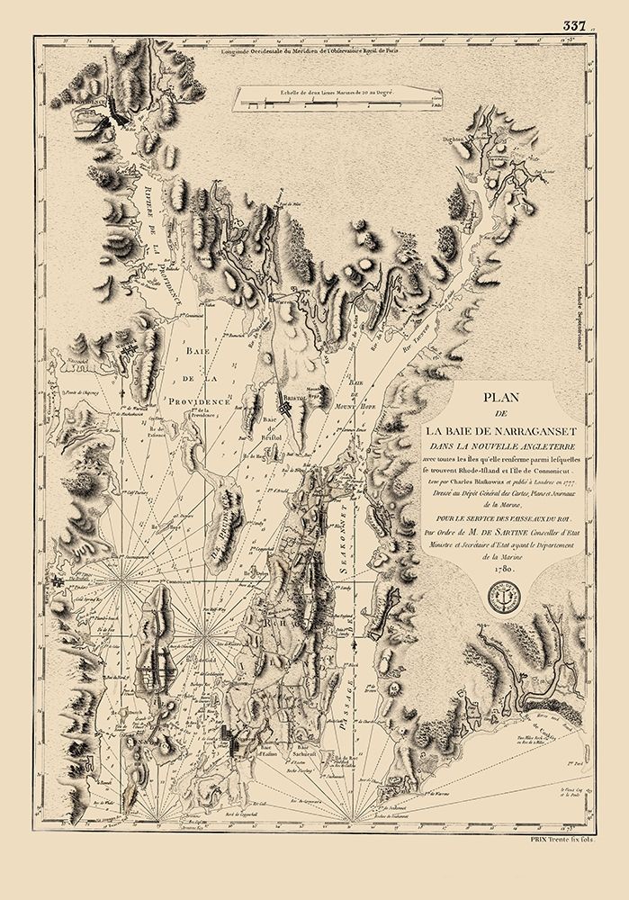 Narragansett Bay - Blaskowitz 1780 art print by Blaskowitz for $57.95 CAD