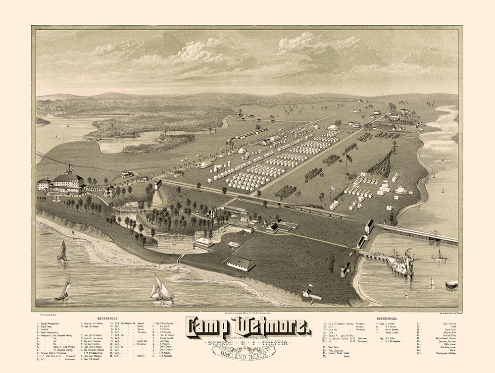 Camp Wetmore Rhode Island - Pauls 1885 art print by Pauls for $57.95 CAD