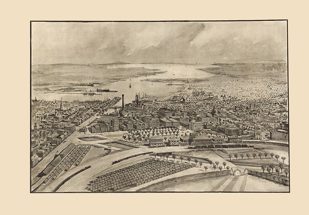 Providence Rhode Island - Mason 1896 art print by Mason for $57.95 CAD