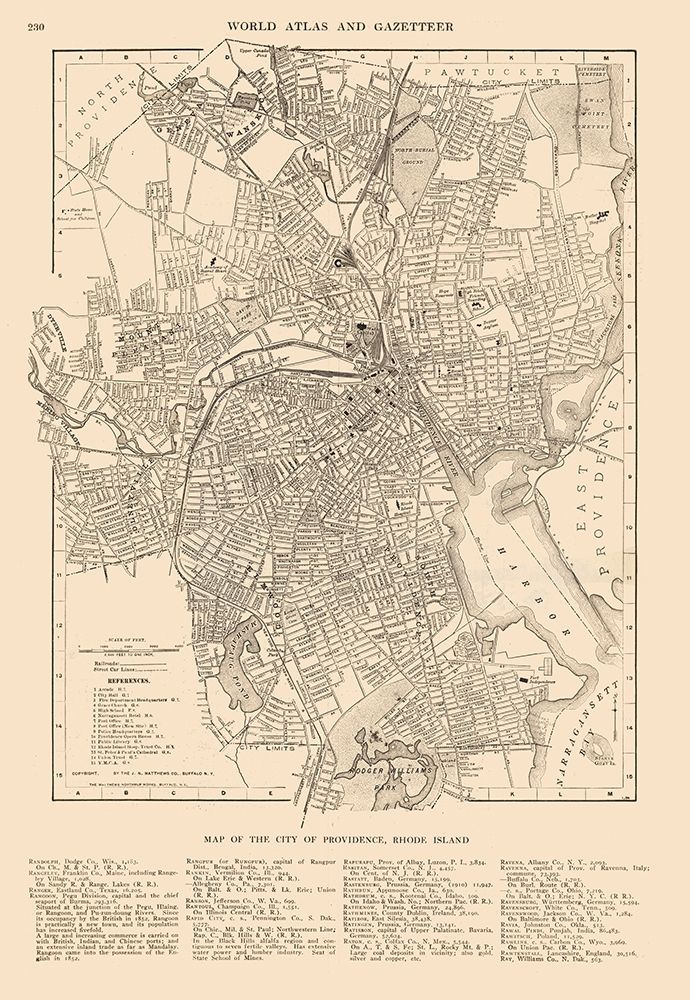 Providence  Rhode Island - Reynold 1921 art print by Reynold for $57.95 CAD