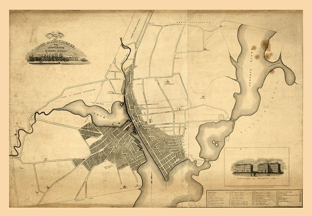 Providence Rhode Island - Anthony 1823 art print by Anthony for $57.95 CAD
