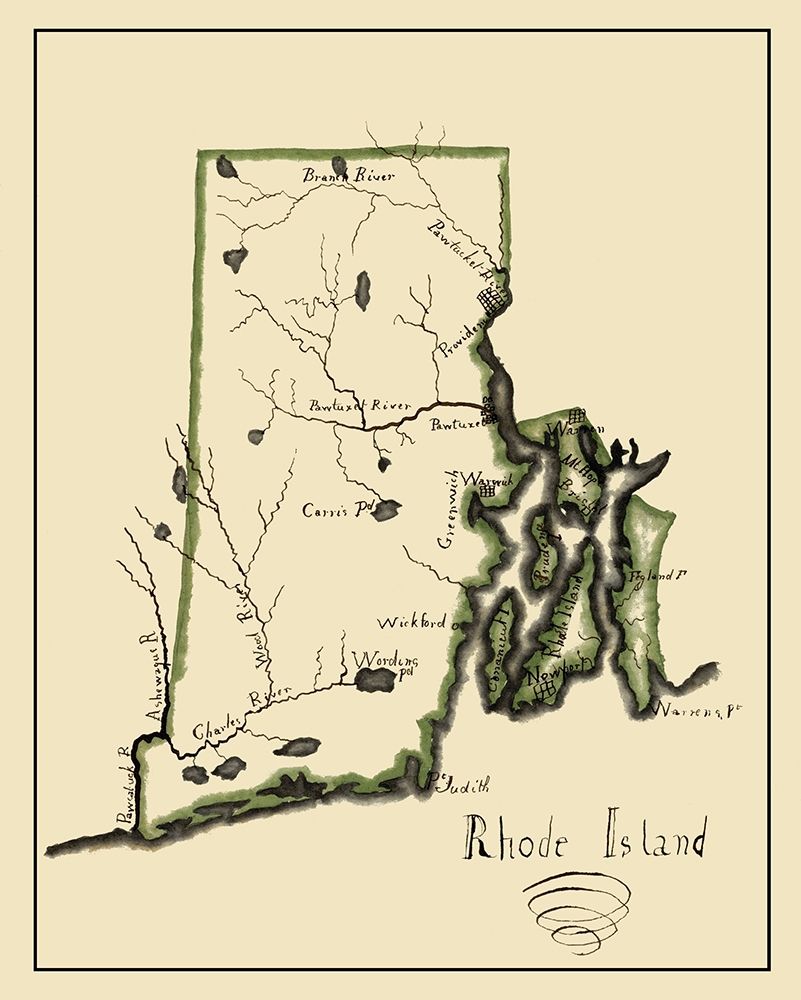Rhode Island - Henshaw 1828 art print by Henshaw for $57.95 CAD