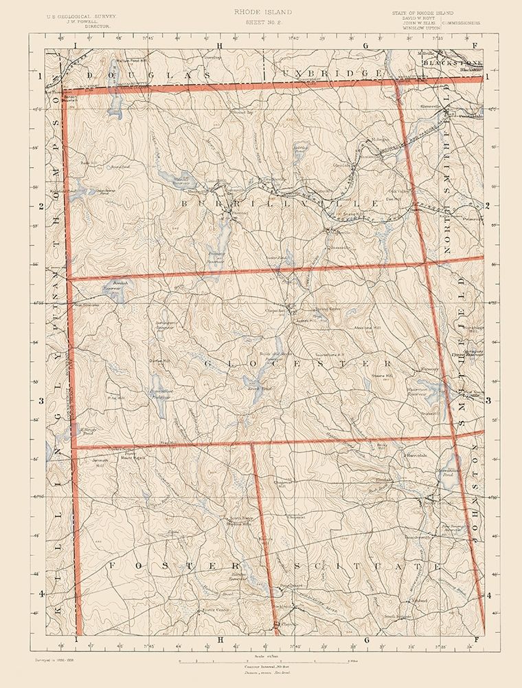 Rhode Island 2 of 10 Sheet - USGS 1891 art print by USGS for $57.95 CAD
