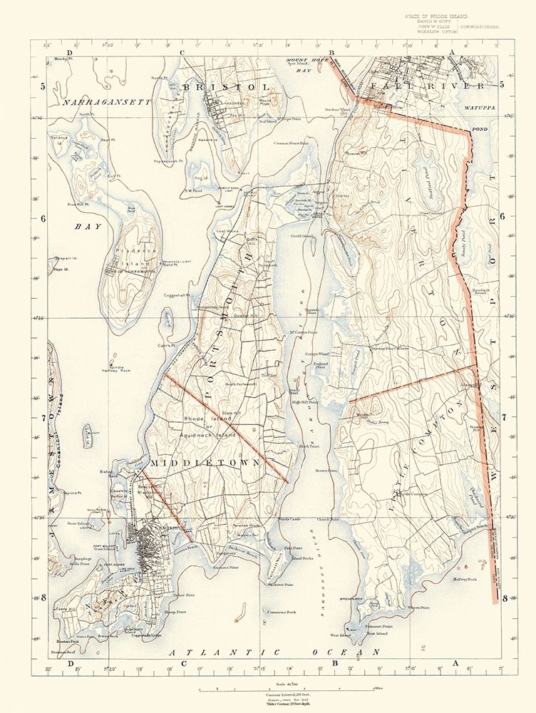 Rhode Island 6 of 10 Sheet - USGS 1891 art print by USGS for $57.95 CAD