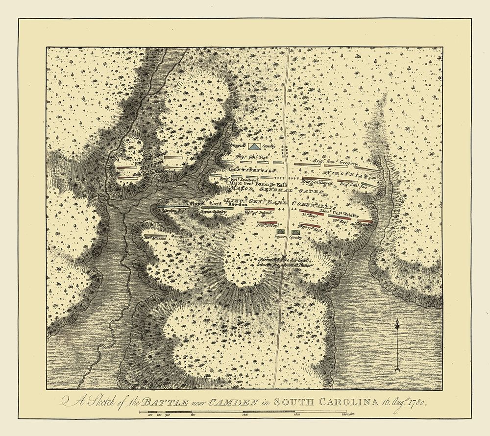 Camden South Carolina - Des Barres 1780 art print by Des Barres for $57.95 CAD