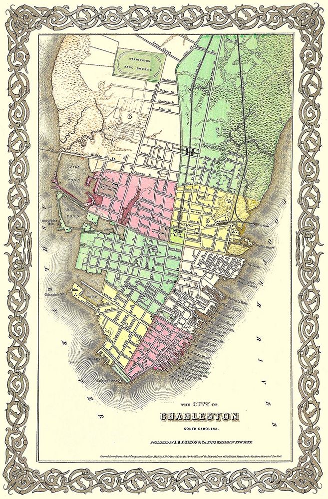 Charleston South Carolina - Colton 1855 art print by Colton for $57.95 CAD