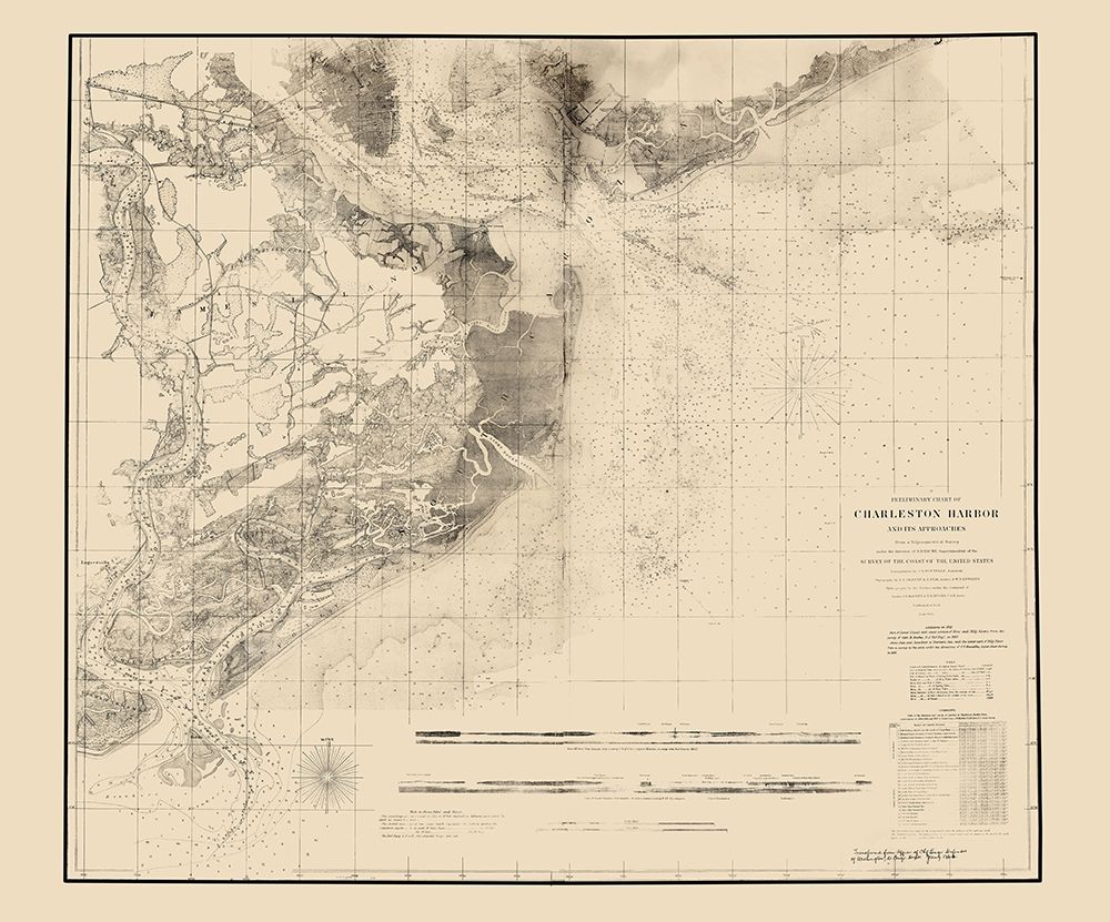 Charleston Harbor - USCS 1858 art print by USCS for $57.95 CAD