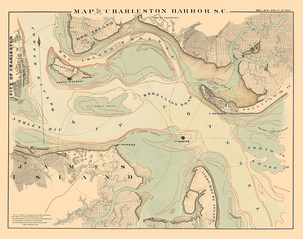 Charleston Harbor - Bowen 1860 art print by Bowen for $57.95 CAD