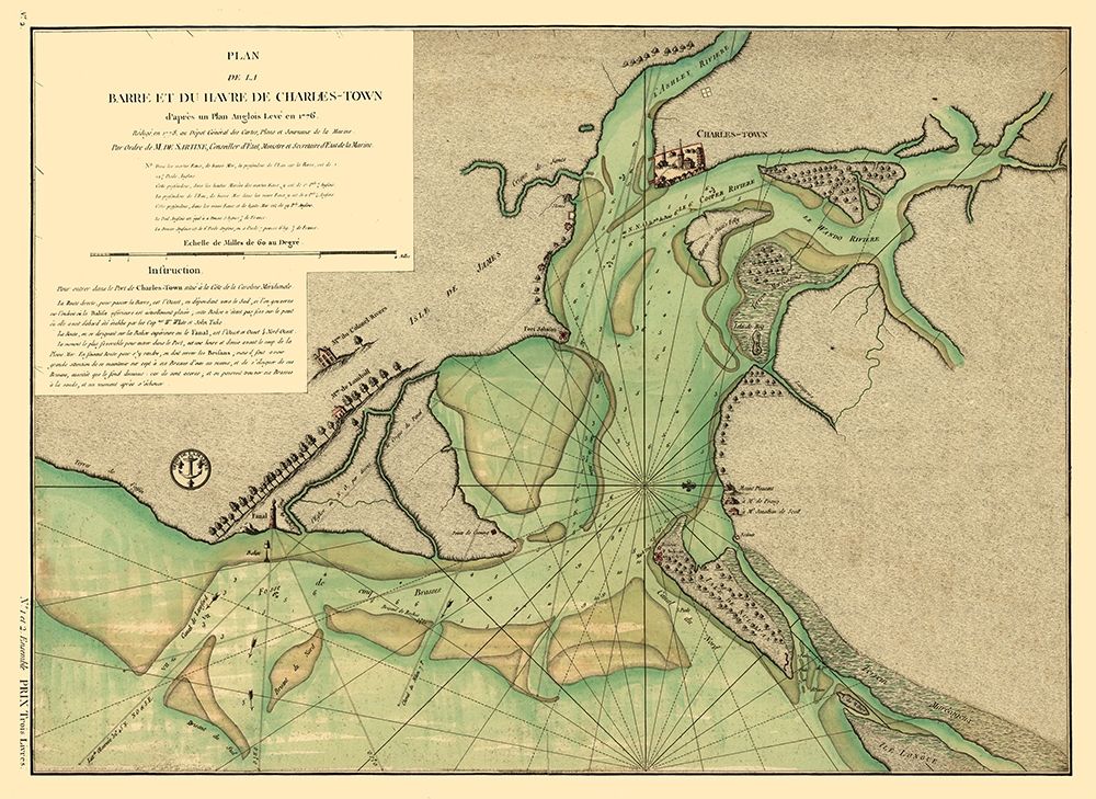 Charleston South Carolina - Sartine 1778 art print by Sartine for $57.95 CAD