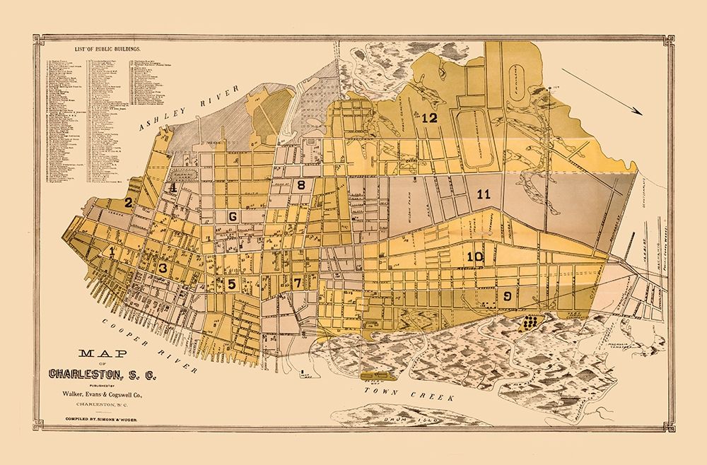 Charleston South Carolina - Cogswell 1891 art print by Cogswell for $57.95 CAD