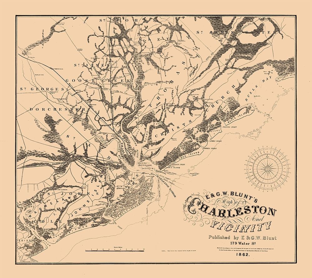 Charleston South Carolina - Blunt 1862 art print by Blunt for $57.95 CAD