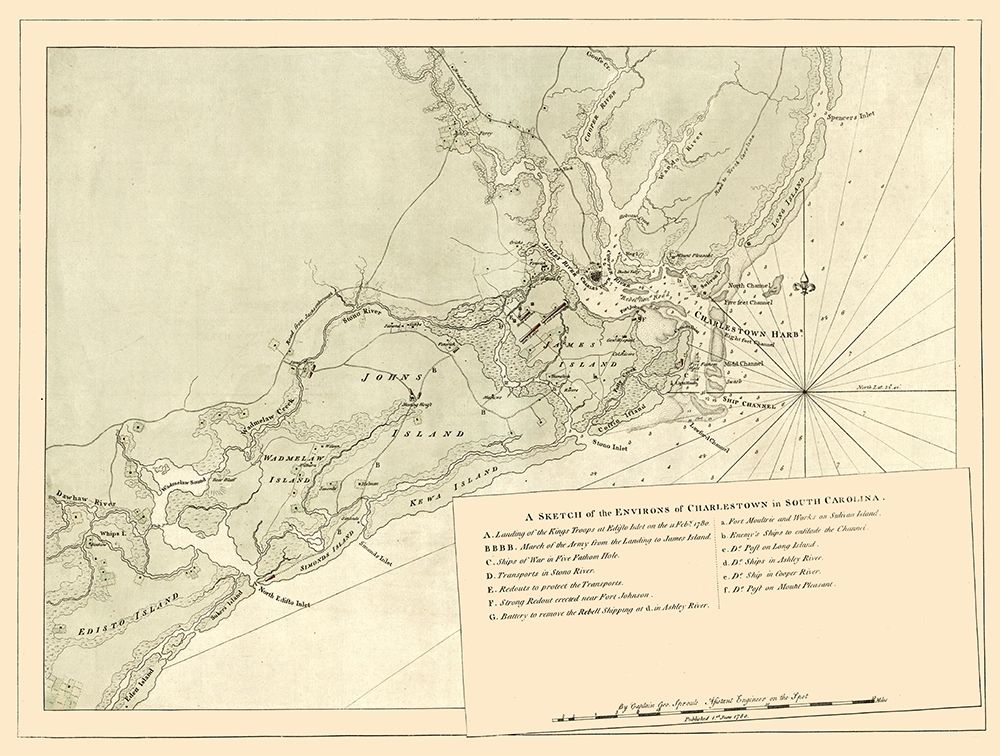 Charles Town South Carolina -Sproule 1780 art print by Sproule for $57.95 CAD