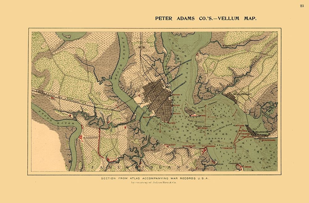 Charleston Harbor South Carolina - Adams 1860 art print by Adams for $57.95 CAD
