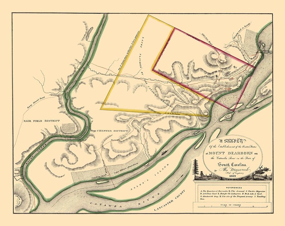 Mount Dearborn, South Carolina - Macomb 1809 art print by Macomb for $57.95 CAD