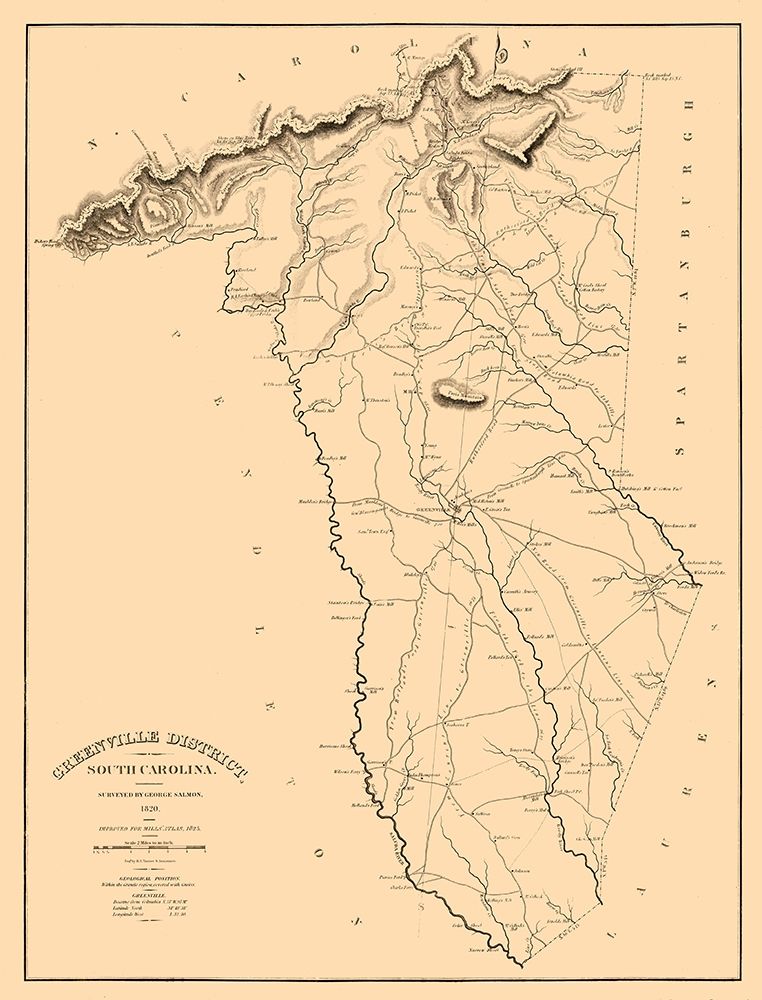 Greenville County South Carolina - Salmon 1825 art print by Salmon for $57.95 CAD