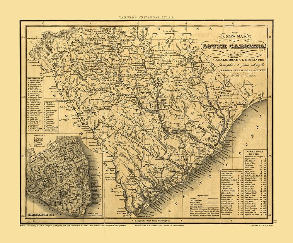 South Carolina - Tanner 1836 art print by Tanner for $57.95 CAD