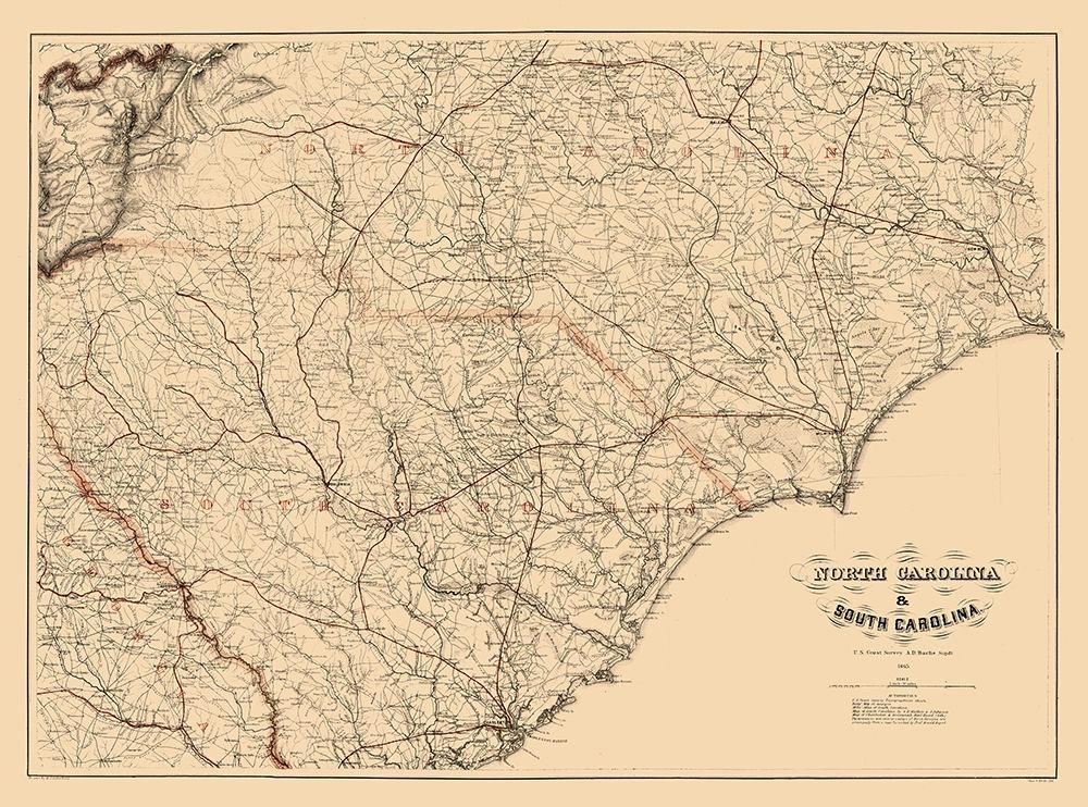 South Carolina - Bache 1865 art print by Bache for $57.95 CAD