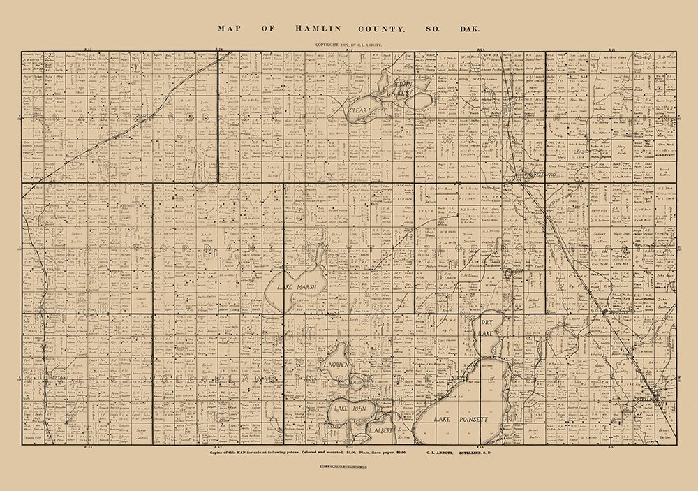 Hamlin County South Dakota - Abbott 1897 art print by Abbott for $57.95 CAD