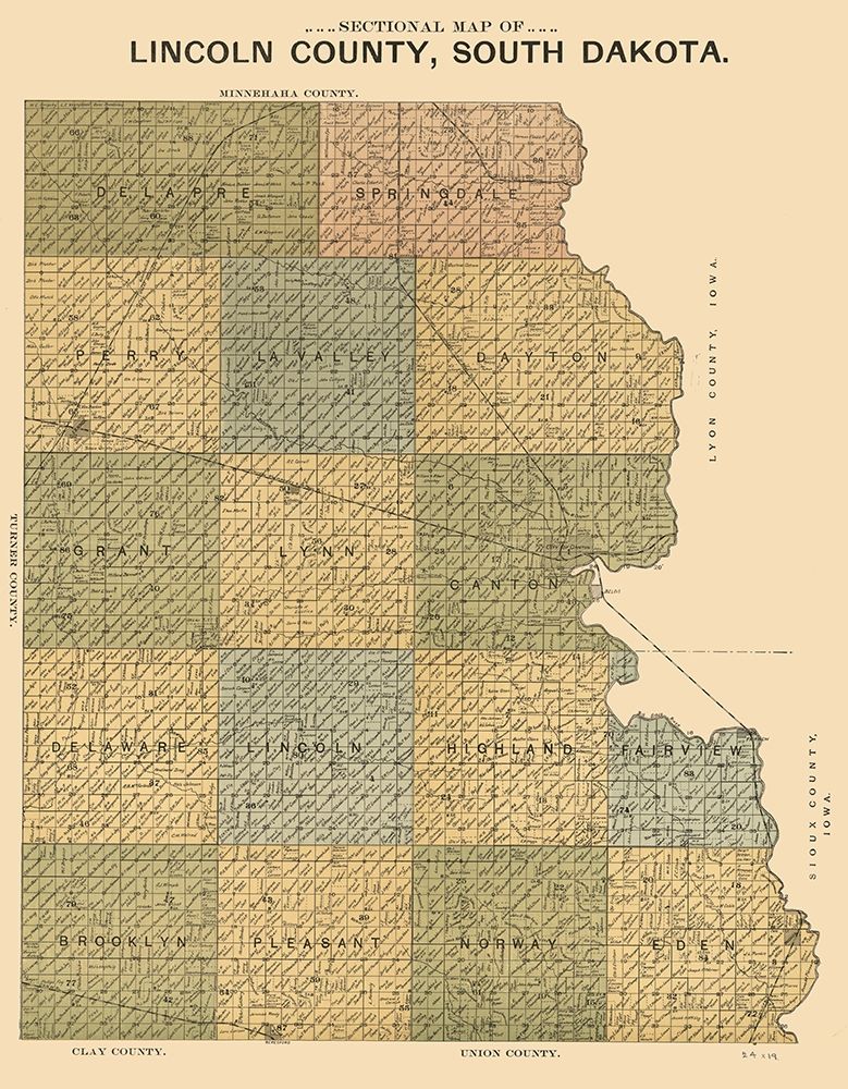 Lincoln County South Dakota - Scott 1899 art print by Scott for $57.95 CAD