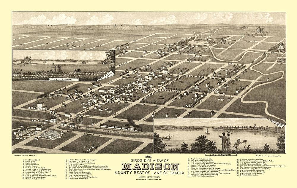 Madison South Dakota - Stoner 1883 art print by Stoner for $57.95 CAD