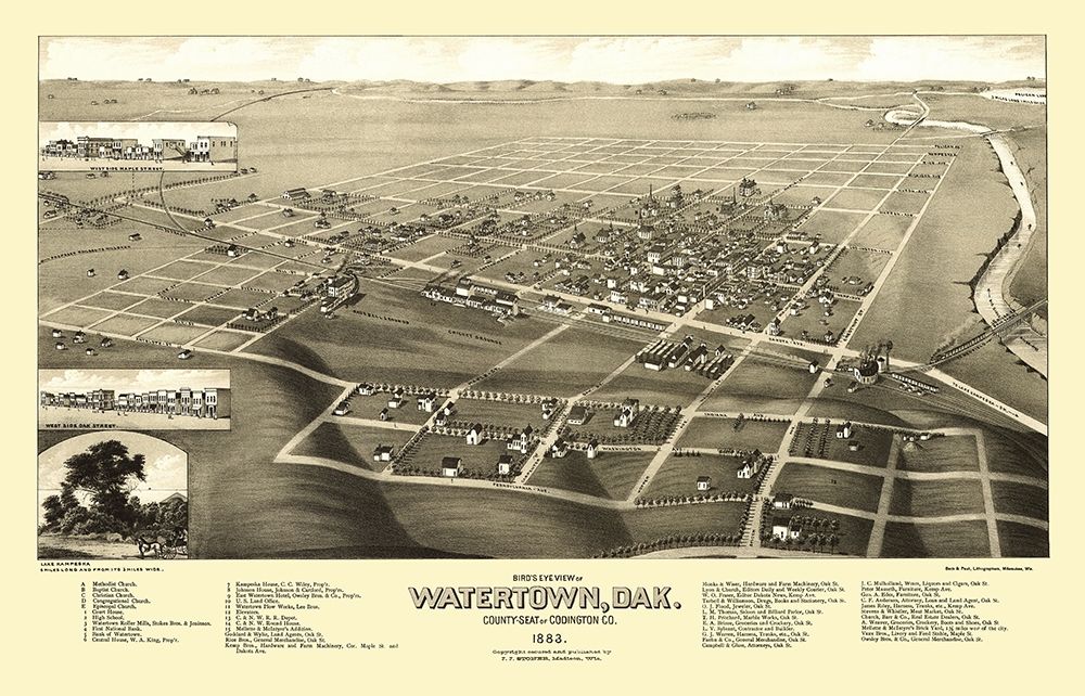 Watertown South Dakota - Stoner 1883 art print by Stoner for $57.95 CAD