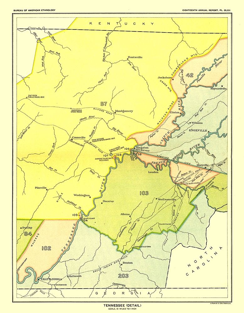 Tennessee - Detail - Hoen 1896 art print by Hoen for $57.95 CAD