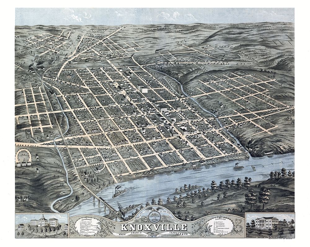 Knoxville Tennessee - Merchant 1871 art print by Merchant for $57.95 CAD
