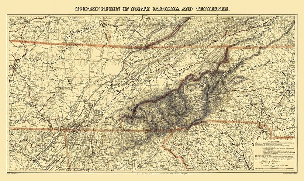 Great Smoky Mountain, Region Tennessee - 1864 art print by Unknown for $57.95 CAD