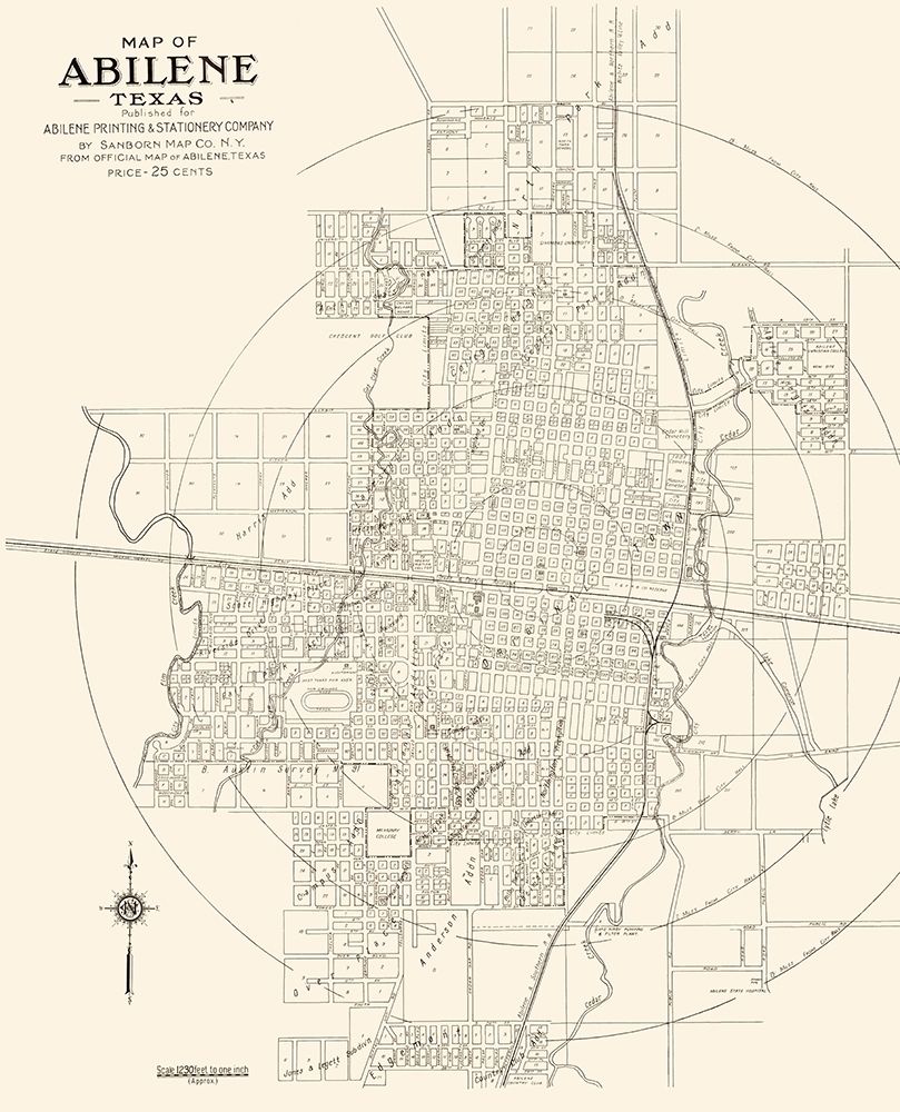 Abilene Texas - Sanborn 1929 art print by Sanborn for $57.95 CAD