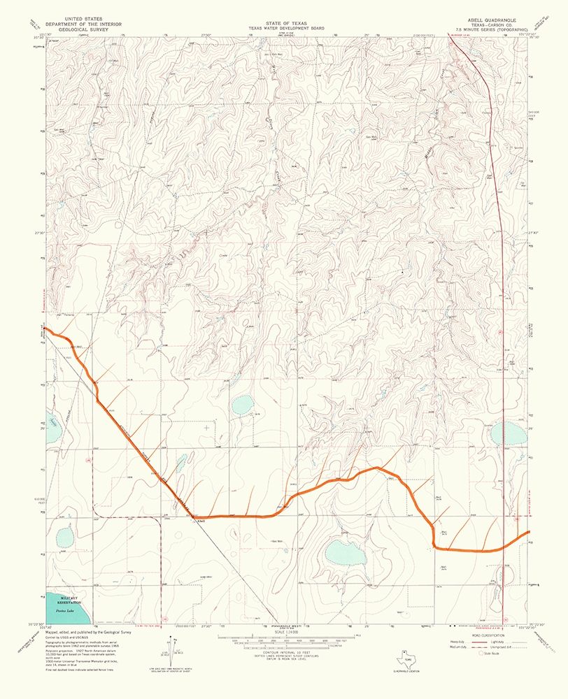 Abell Texas Quad - USGS 1967 art print by USGS for $57.95 CAD