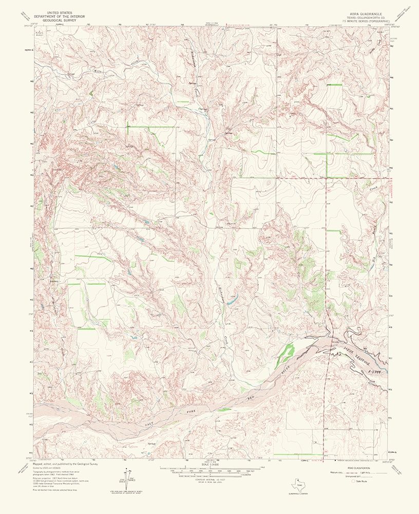 Abra Texas Quad - USGS 1967 art print by USGS for $57.95 CAD