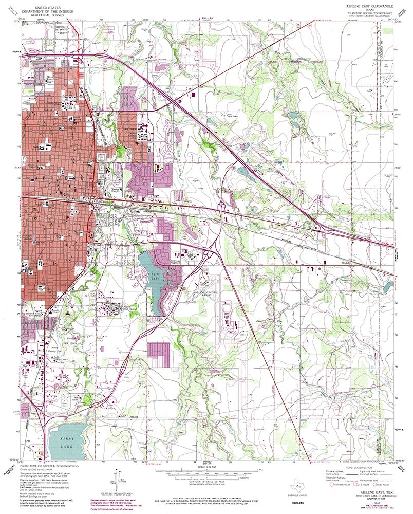 East Abilene Texas Quad - USGS 1957 art print by USGS for $57.95 CAD