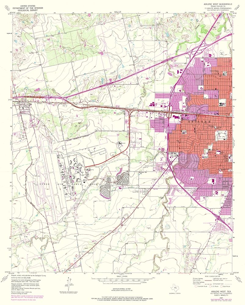 West Abilene Texas Quad - USGS 1957 art print by USGS for $57.95 CAD