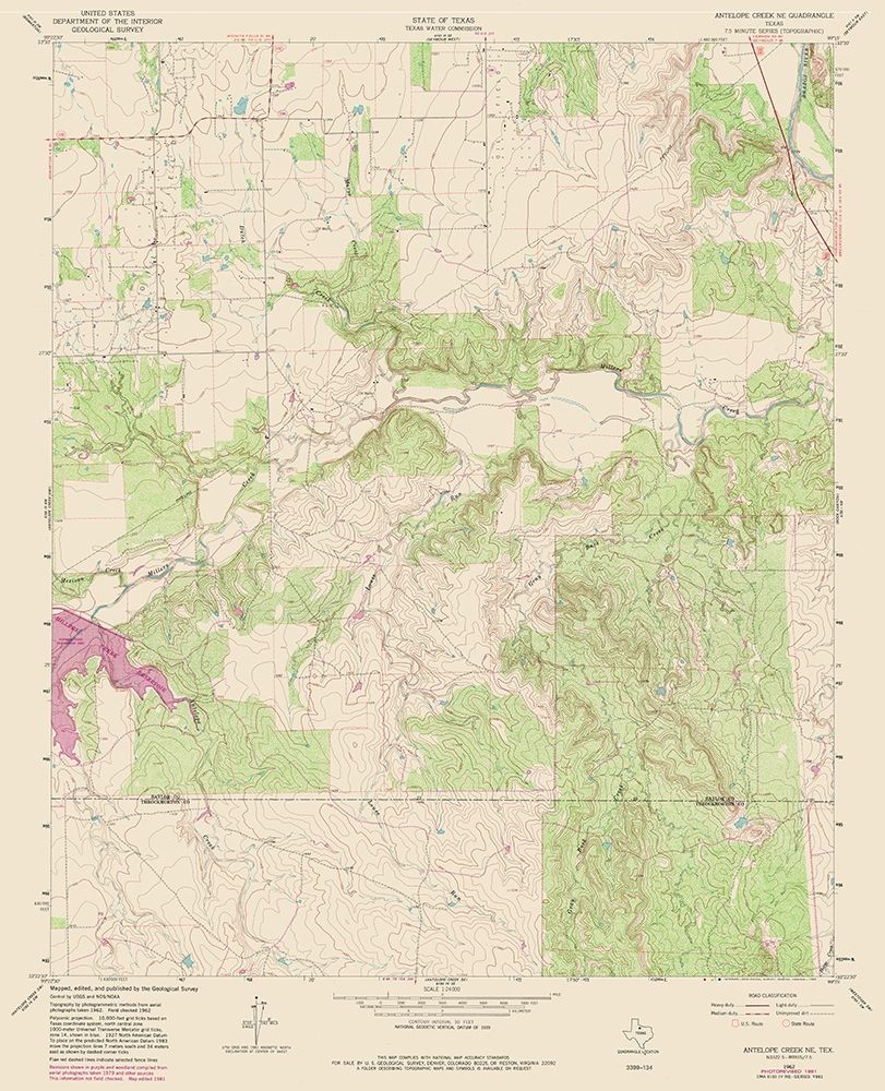 North East Antelope Creek Texas Quad - USGS 1962 art print by USGS for $57.95 CAD
