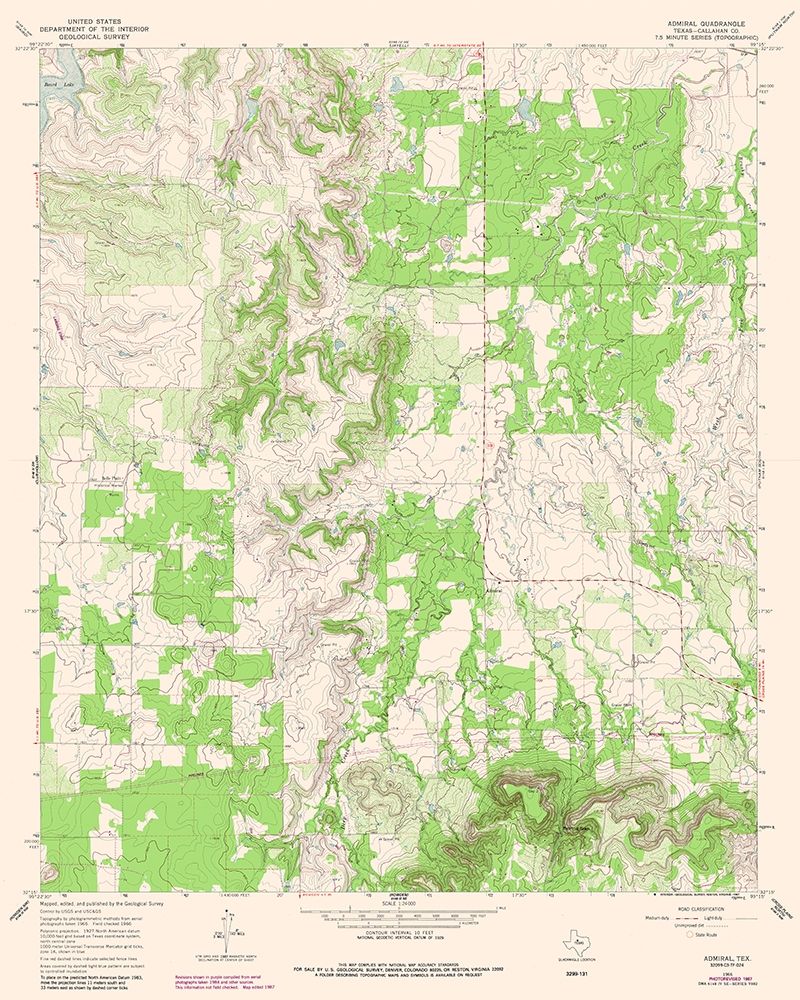 Admiral Texas Quad - USGS 1966 art print by USGS for $57.95 CAD