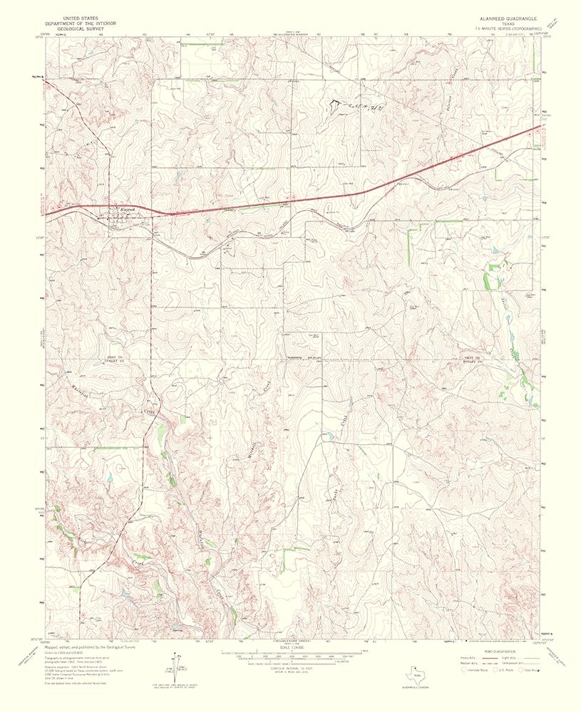 Alanreed Texas Quad - USGS 1967 art print by USGS for $57.95 CAD